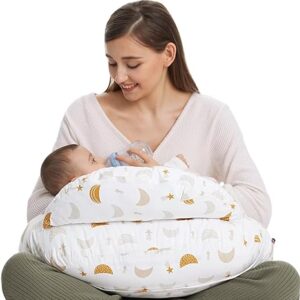 Momcozy Original Nursing Pillow and Positioner, Plus Size Breast Feeding Pillow for More Support for Mom and Baby Boy or Girl，Baby Essentials for Nursing or Bottle Feeding and Removable Cotton Cover