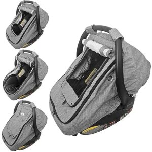 Waterproof Baby Car Seat Cover | Windproof Carseat Cover for Babies | Infant Car Seat Canopy for Boys and Girls | Gray